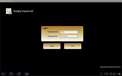 Login screen
